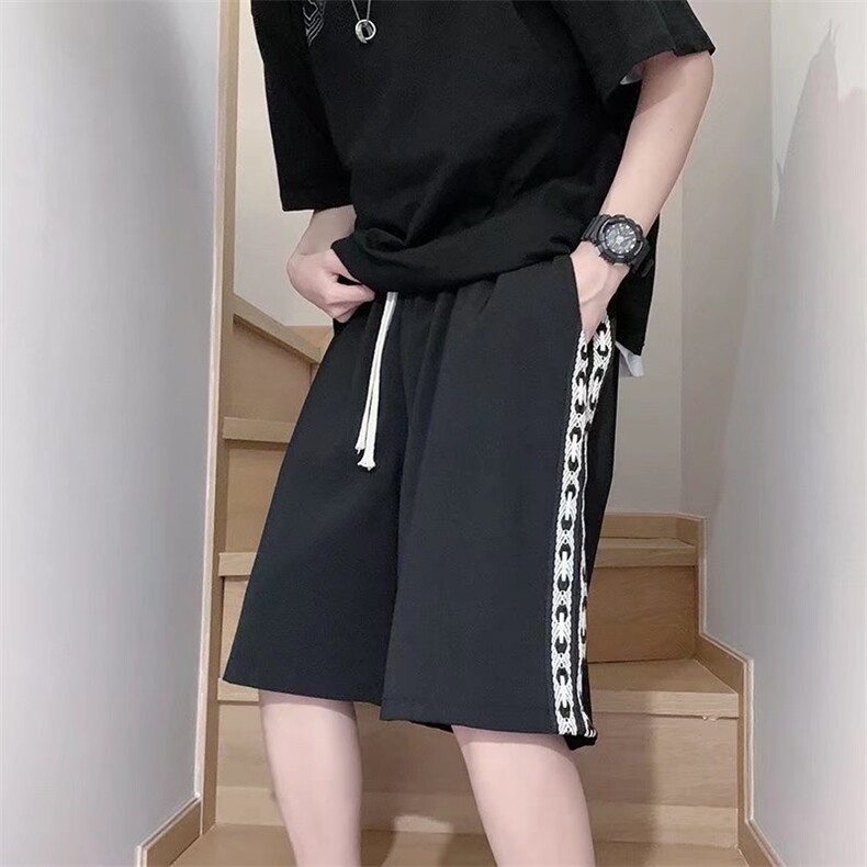 ins超火运动短裤男夏韩版潮学生宽松织带裤K1144P22图片