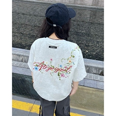 万针全刺绣工艺抖音得物高品质260克重磅纯棉双纱美式高街短袖T恤，男装T恤，电商A486