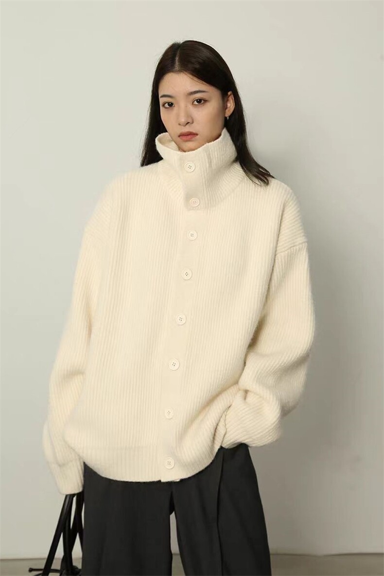 时尚宽松大码羊毛开衫女款羊毛秋冬新款保暖外套,女装羊毛衫,旭驰羊绒