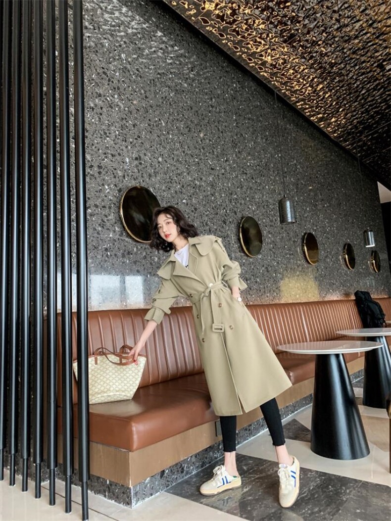 欧版长风衣，女装风衣，卡西姆