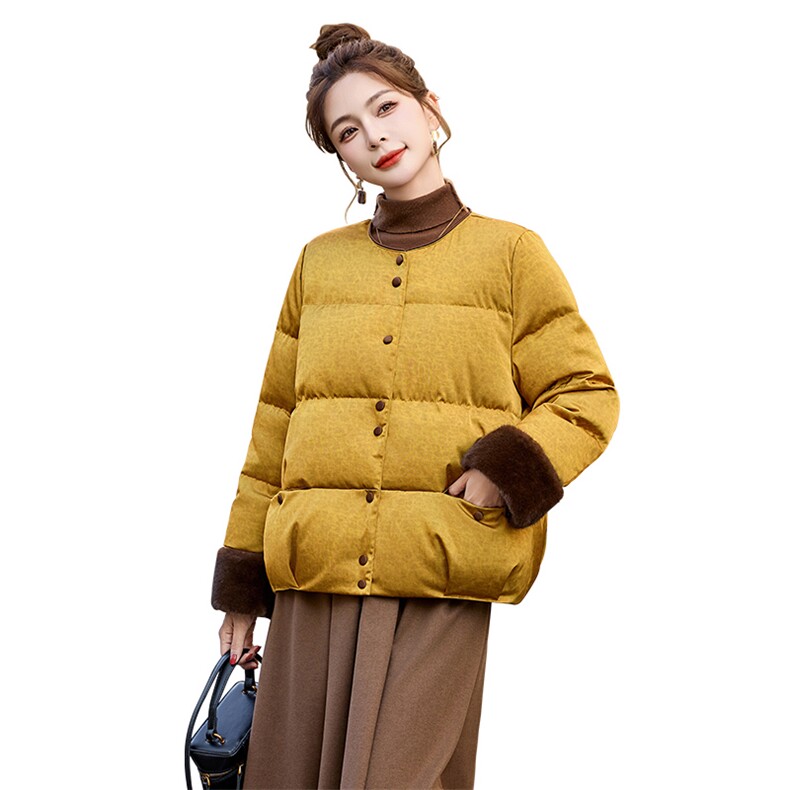 2024冬装新款新中式90白鸭绒时尚加厚保暖羽绒服,女装羽绒服,姿衣坊