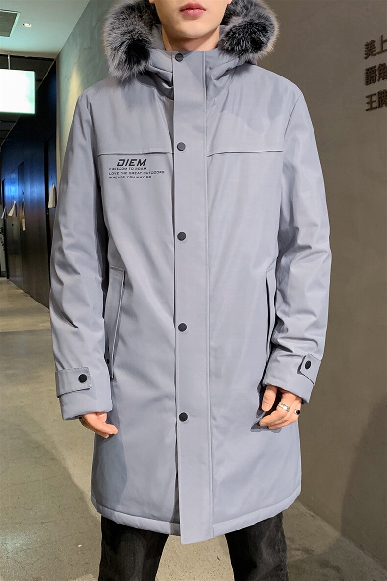 中青年男士羽绒服冬季新款保暖加厚外套休闲中长款男装潮流上衣,男装羽绒服,电商B212（原钱塘6029）