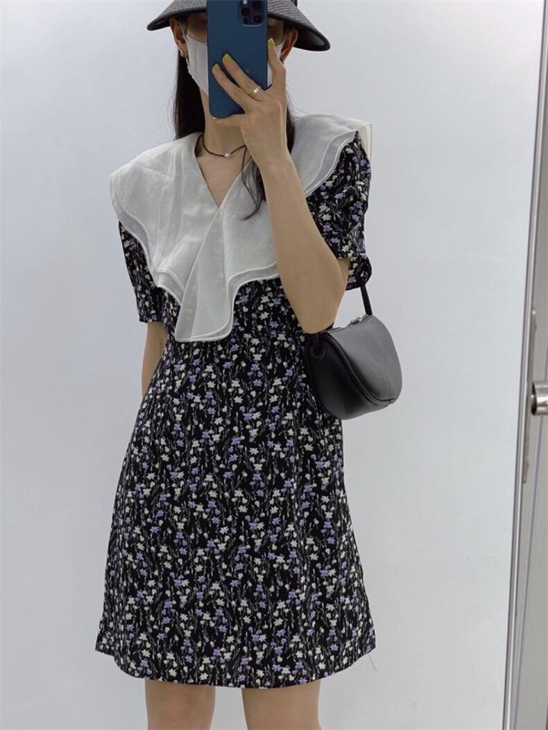 欧货同款拼接连衣裙，女装连衣裙，玩美