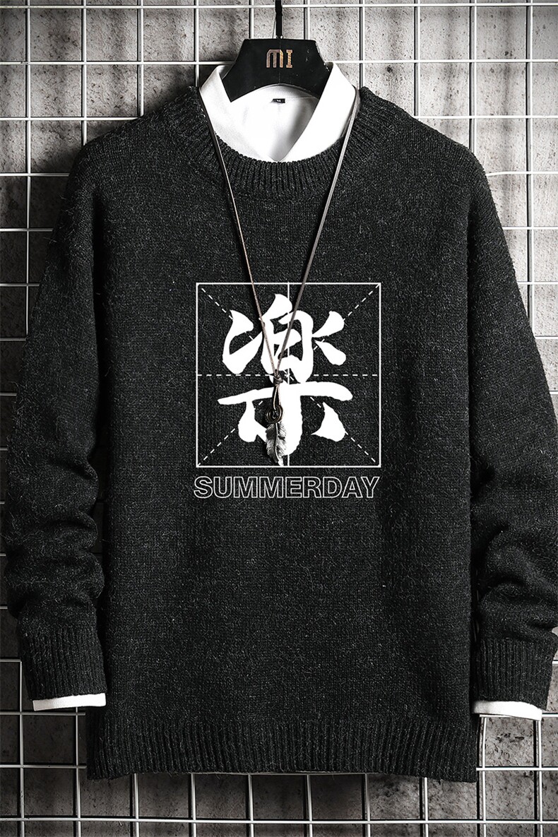 M19197-P45加绒款-P65加厚加绒毛衣男大码毛线衣男针织衫网格,男装针织衫/毛衣,电商A040A