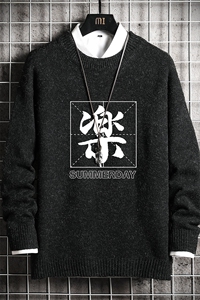 M19197-P45 加绒款-P65 加厚加绒毛衣男大码毛线衣男针织衫 网格图片