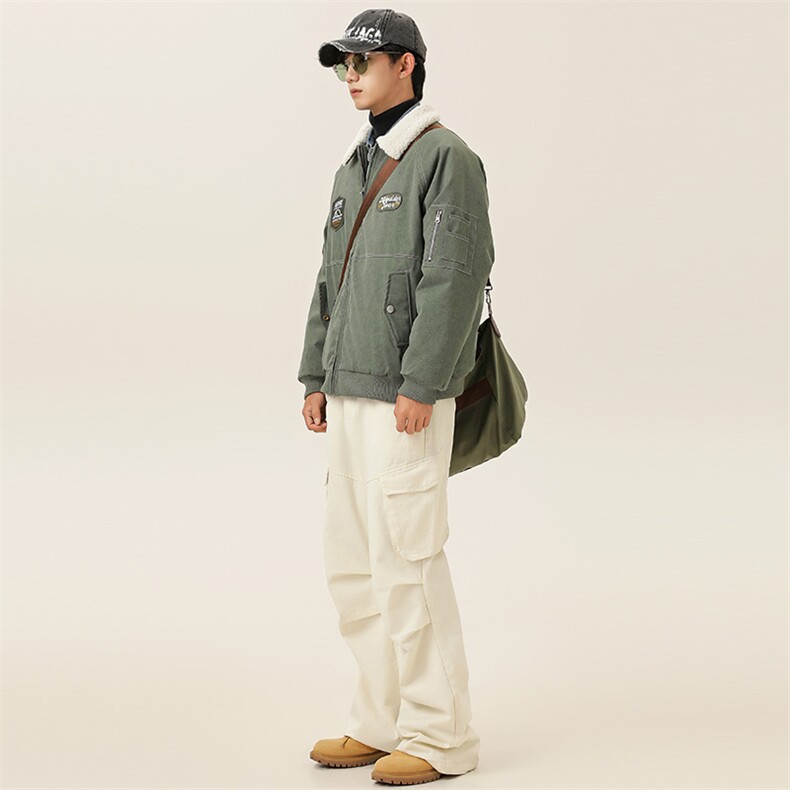 2025冬季新款男装日系潮牌纯色宽松休闲棉服加厚外套MY386-F172,男装棉衣,电商A101（原外27）