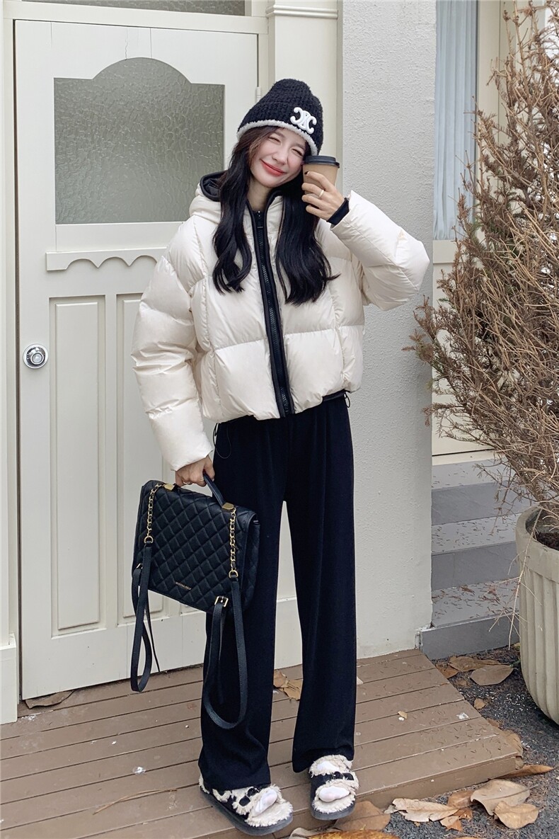 现货！2783款短款连帽加厚保暖面包服茧形羽绒外套女,女装羽绒服,衣秀之家