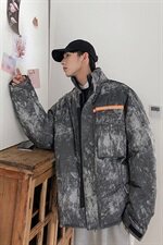 冬季加厚迷彩保暖立领羽绒服常规男士外套宽松工装潮流0963/，男装羽绒服，星座1506-1