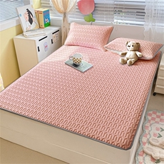 新款A类0.5乳胶凉席款三件套不夹棉加厚凉感丝乳胶凉席，凉席，一起卖家纺