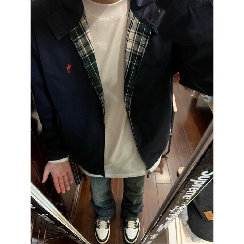 706-1-JK105-P75秋季港风男士小熊夹克宽松工装情侣潮牌外套,男装夹克,星座706-1