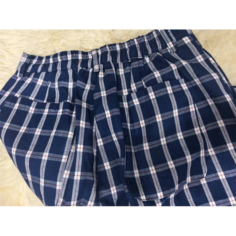 K181男女休闲直筒排扣设计阔腿裤拖地格子裤XZ402-2特批40无差价,男装休闲裤,星座402-2