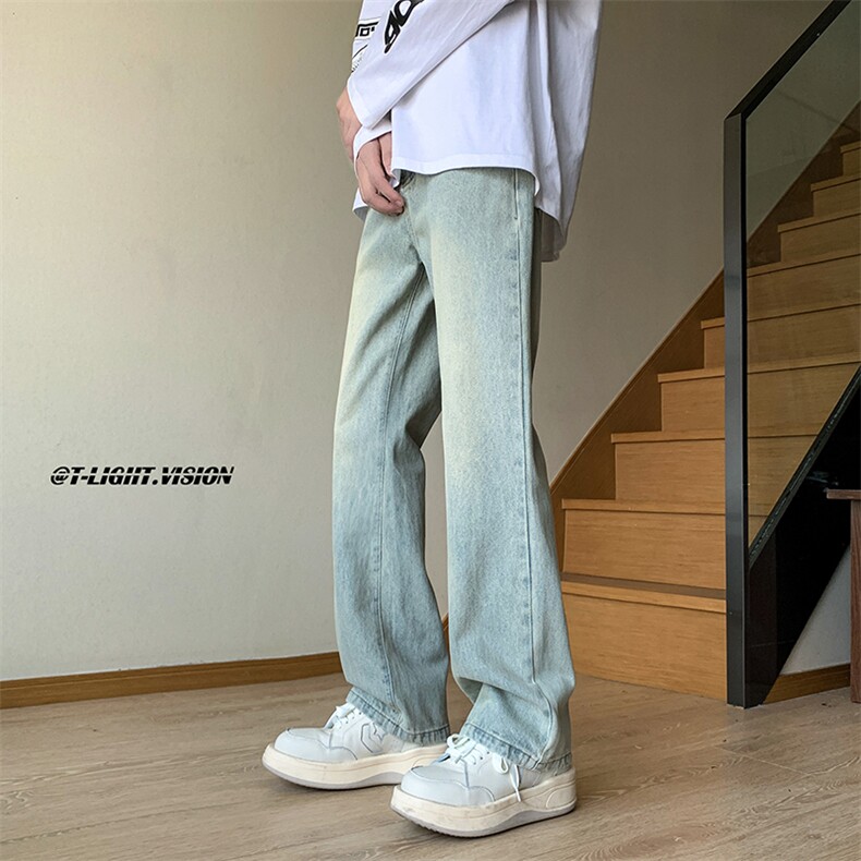B221 美式ins高街小众百搭纯色微喇牛仔裤 LK22087-P55 控78图片