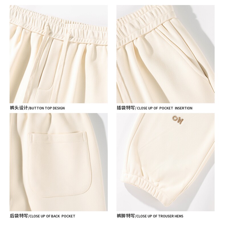 2023冬季新款白底大码加绒菠萝格刺绣卫裤M-5XHK23865-特P35,男装休闲裤,电商A022