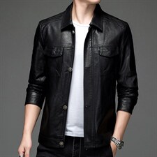 BH8108钱塘2020-2中青年男士冬季厚款加绒休闲时尚皮衣夹克P150，男装皮衣，钱塘207-2