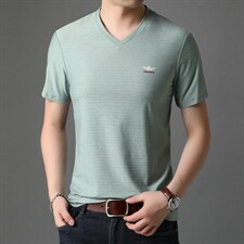 男士短袖t恤夏季男士V领上衣服半袖体恤潮流休闲男装t桖衫，男装T恤，电商B212（原钱塘6029）