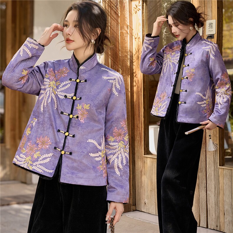 现货，两面穿新中式棉衣2025年冬季新款，女装棉衣/棉服，利佳可人