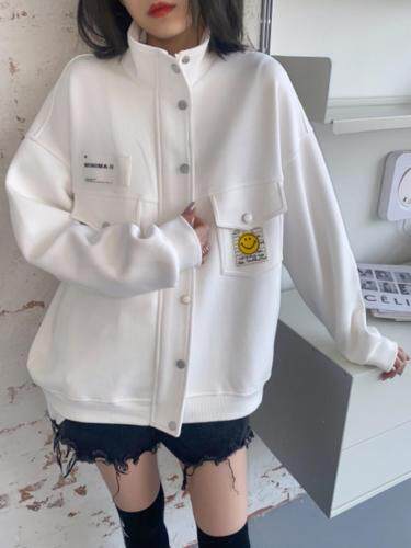 贴标廓形外套，女装，G7V7