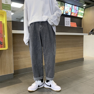 四色现货主推！2025秋冬季港风纯色男女宽松牛仔裤 A125-8802-P35图片