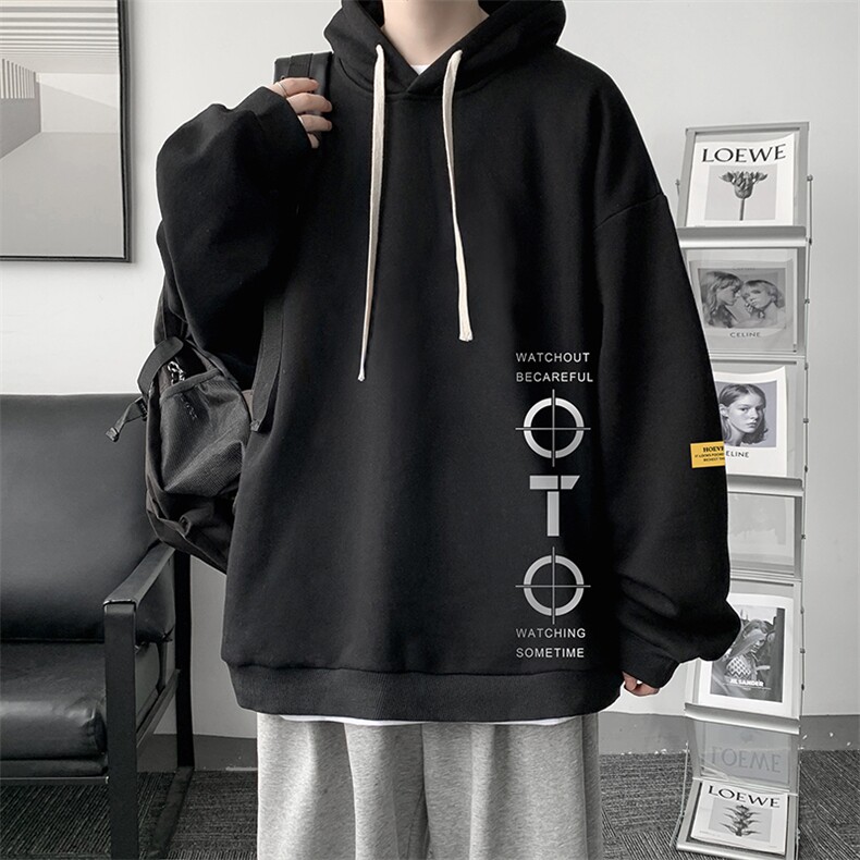 WY2114-P35纯棉连帽卫衣男大码运动帽衫宽松薄外套男，男装卫衣，电商A040