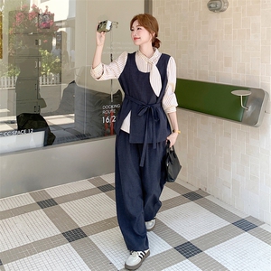 现货 新款 假两件上衣+阔腿裤两件套 2C056-7208-P175控288图片