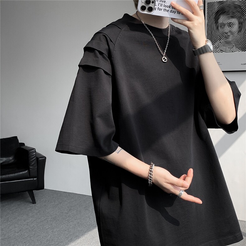 新款T1033-P32特无差价控58大码美式高街宽松短袖,男装T恤,电商D232