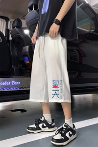 QK72192-P25冰丝七分裤男大码速干短裤男五分裤 港风图片