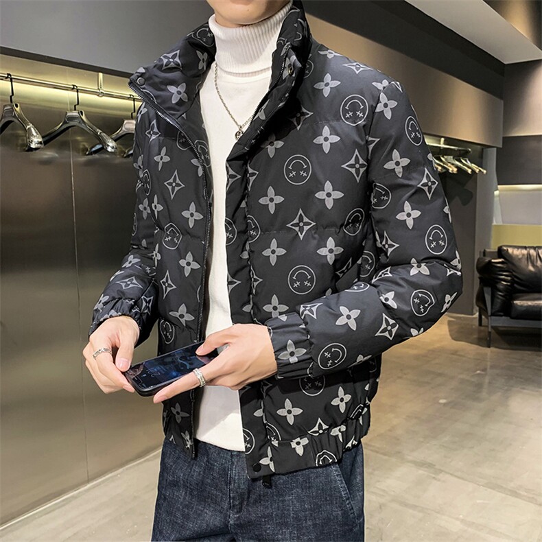 312A-5-601-P125 冬季夜光新款男士韩版棉衣立领加厚潮流棉服b图片