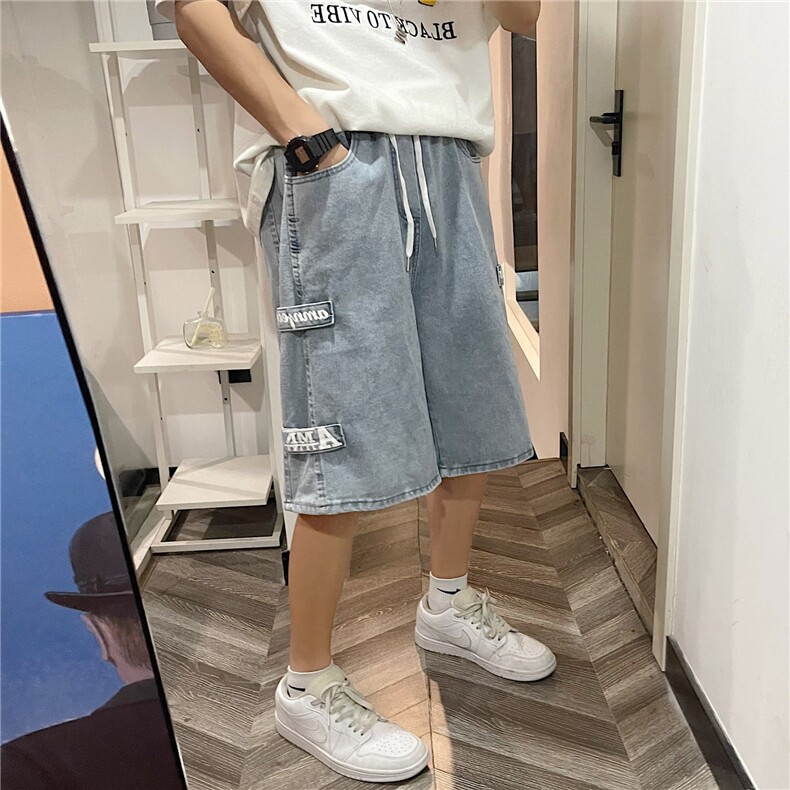 高街牛仔短裤男夏季五分裤子N831P35,男装牛仔裤,星座1116-2