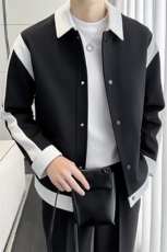 轻熟风~秋冬季新款拼色设计加棉加厚夹克外套K351/P95，男装夹克，电商B331