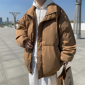 2023冬季高街潮牌军绿色棉衣男立领复古宽松休闲棉袄W6210-P82图片