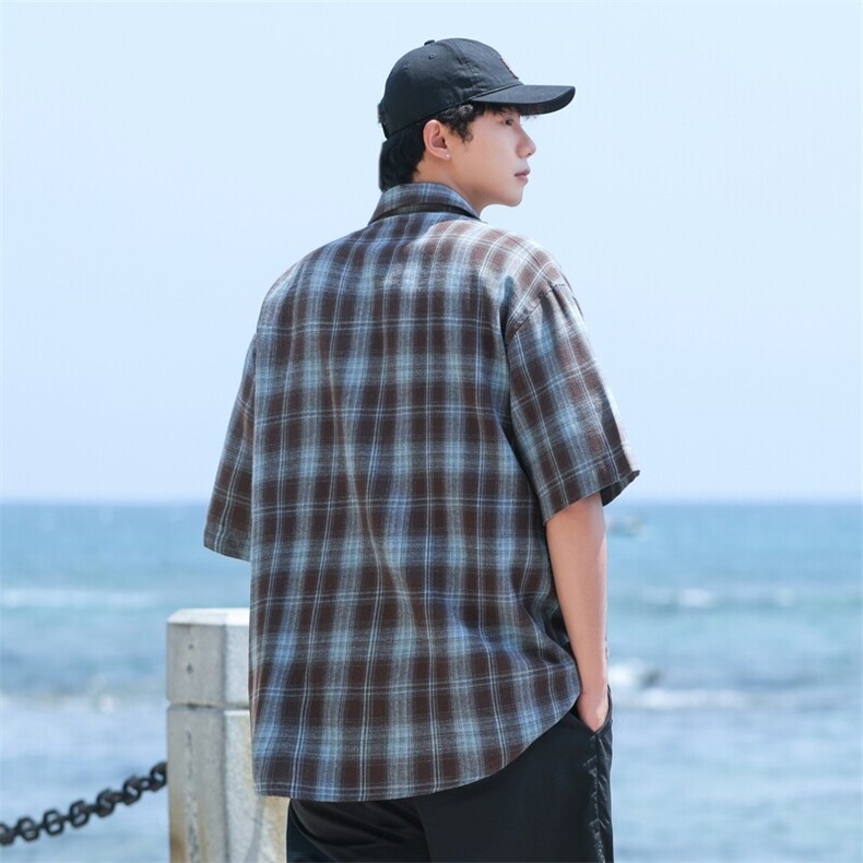 夏季新款拼接短袖衬衫男士短袖,男装T恤,星座1107-1