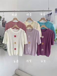 刺绣小花 冰丝短袖T,其它,DAP