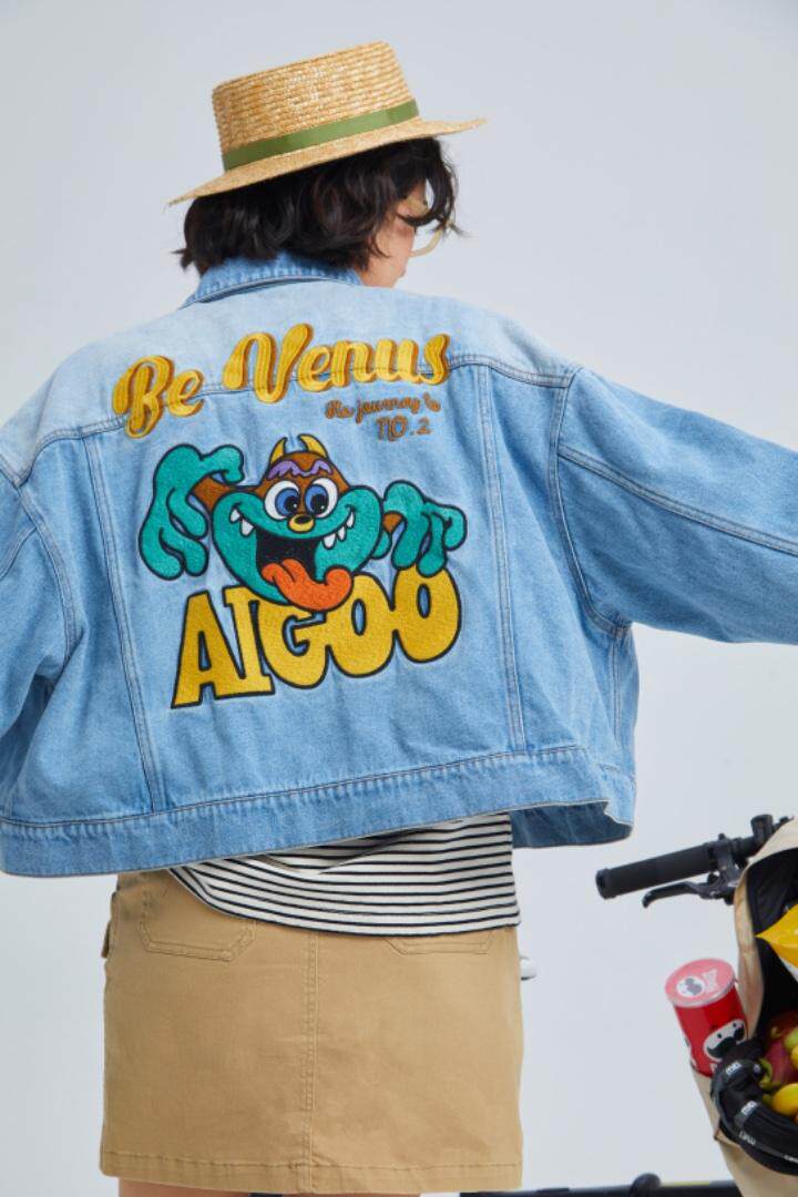 【现货】春季新款，刺绣卡通牛仔外套，其它，AIMEEWQ