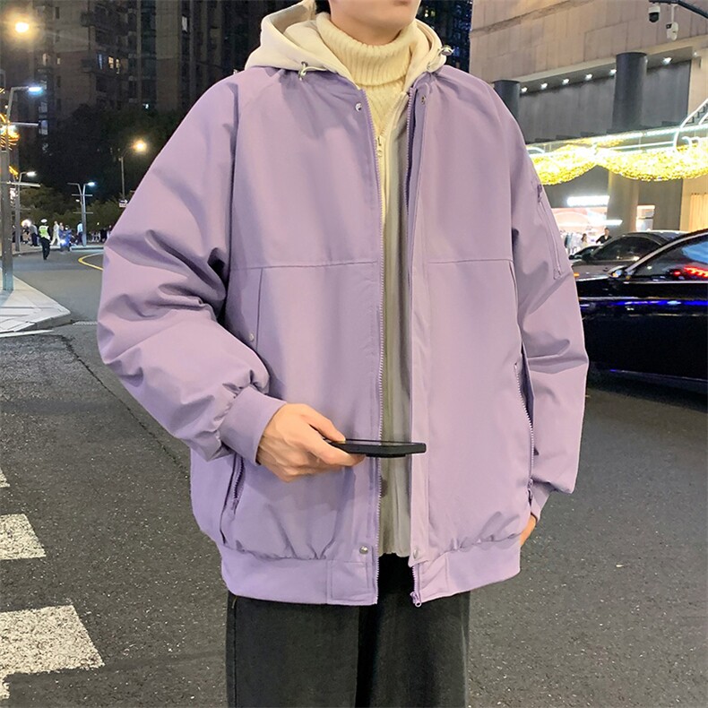 美式假两件棉服外套男2026秋冬校园风宽松棉衣夹克A436-2583-P95,男装夹克,电商A436