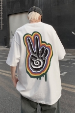 B239-1112-P25创意彩绘大手掌印花夏季重磅半袖短袖T恤男港风，男装T恤，星座514-2(原B239)