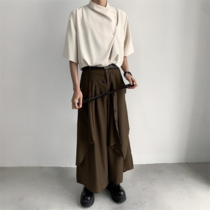 高品质夏季中袖现货中式纯色撞色排扣T恤CS29-P60控88图片
