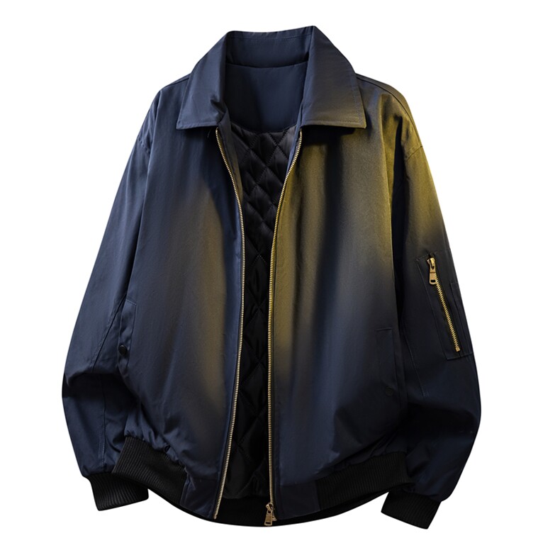 工装飞行员加厚保暖棉服男士秋冬复古翻领宽松外套MF6185-P55图片