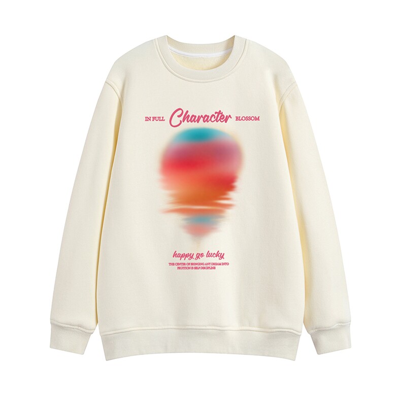 白底新款秋季时尚百搭宽松字母印花圆领卫衣W6188P30控48，男装卫衣，电商A268-1