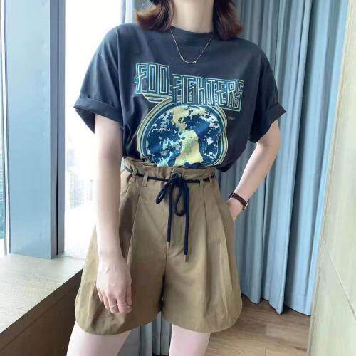 DG873新品时尚地球印花百搭T,女装,L·H·X