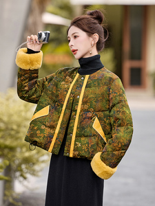现货现货2025年冬季新中式短款羽绒服图片