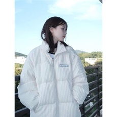 2025年冬季新款加厚字母立领面包服棉衣女学生韩版宽松棉服外套潮，男装棉衣，星座506A