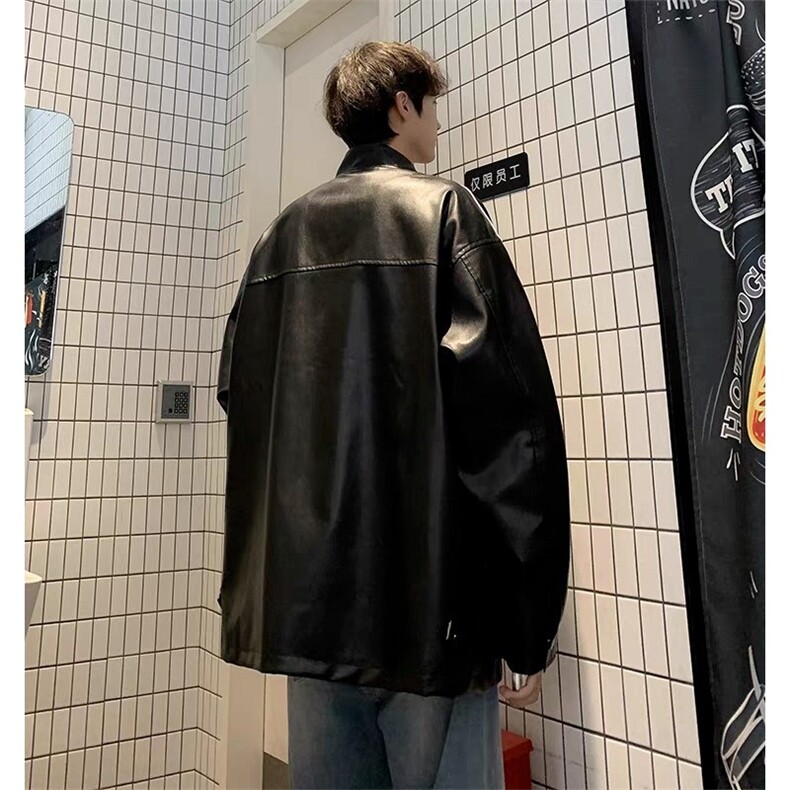 美式炸街外套男街头潮牌宽松痞帅机车服情侣皮衣夹克PY3363-P70,男装夹克,星座208-5