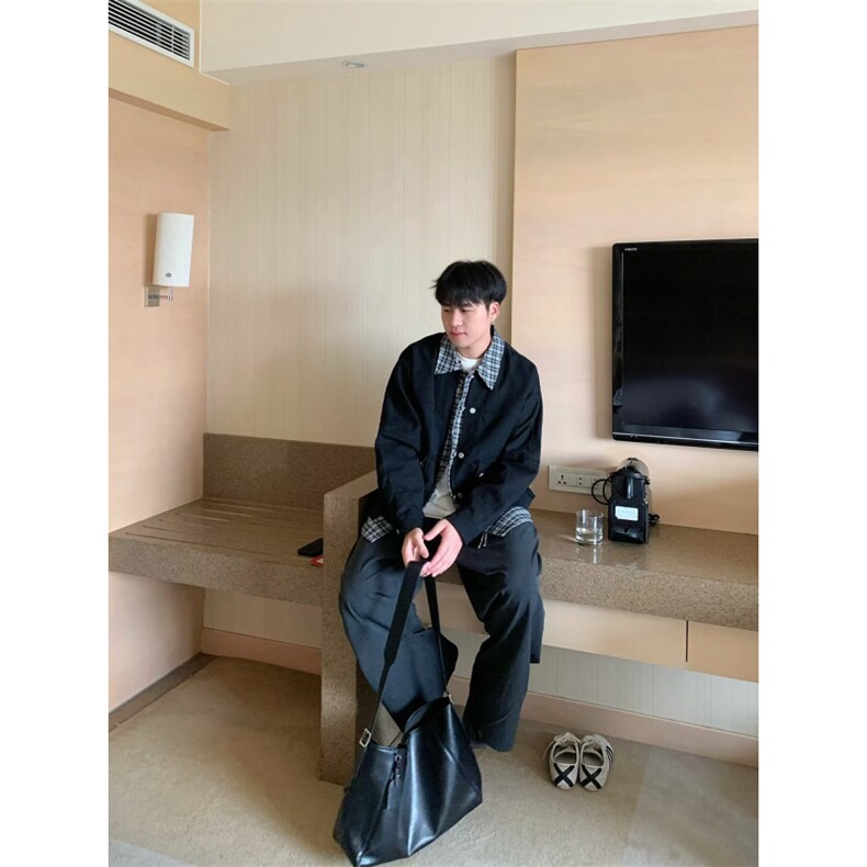 2025春秋痞帅外套男ins高街潮牌港风日系原宿风韩版潮流宽松夹克,男装夹克,四季星座505