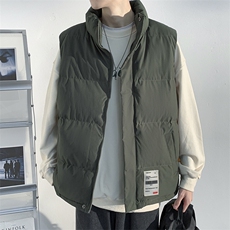 2025冬新立领光影白墙休闲大码保暖外套男棉马甲A068-JCM03-TP75，男装棉衣，电商A068