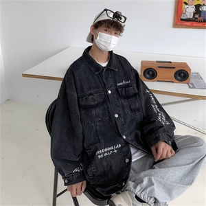 春秋季高街ins潮流牛仔外套男士潮牌宽松休闲夹克上衣 W5761-P70图片