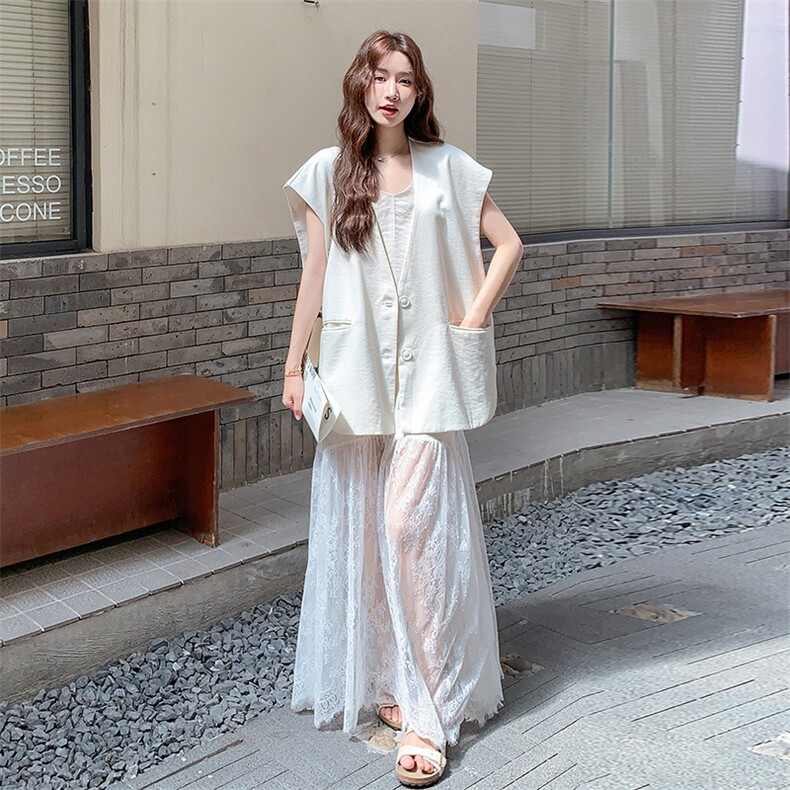法式高级感小香风套装裙女2025夏季新款时尚洋气减龄马甲吊带裙图片