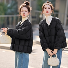 2026冬装新款简约时尚时髦拼接90绒羽绒服，女装羽绒服，美沁