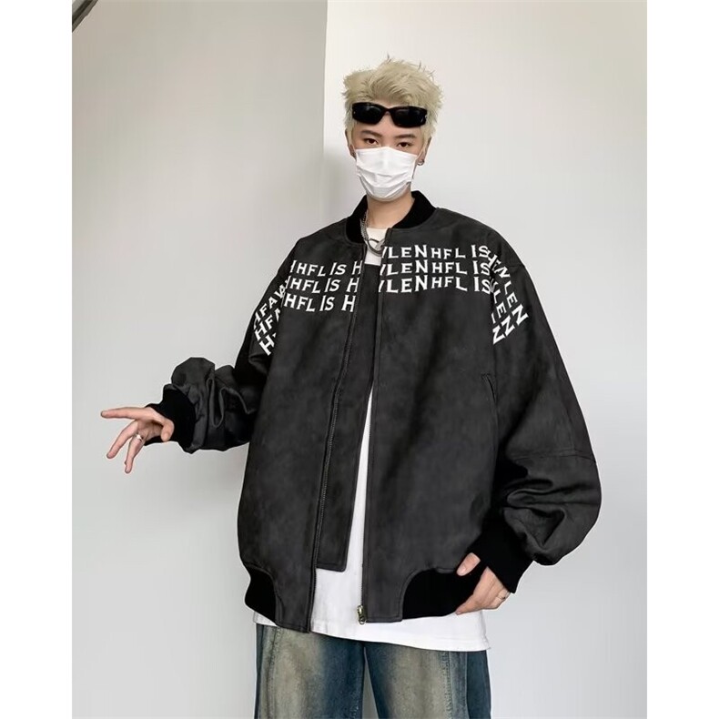 PY772-街头潮流欧美宽松痞帅潮流PU皮夹克外套,男装夹克,星座1002-2