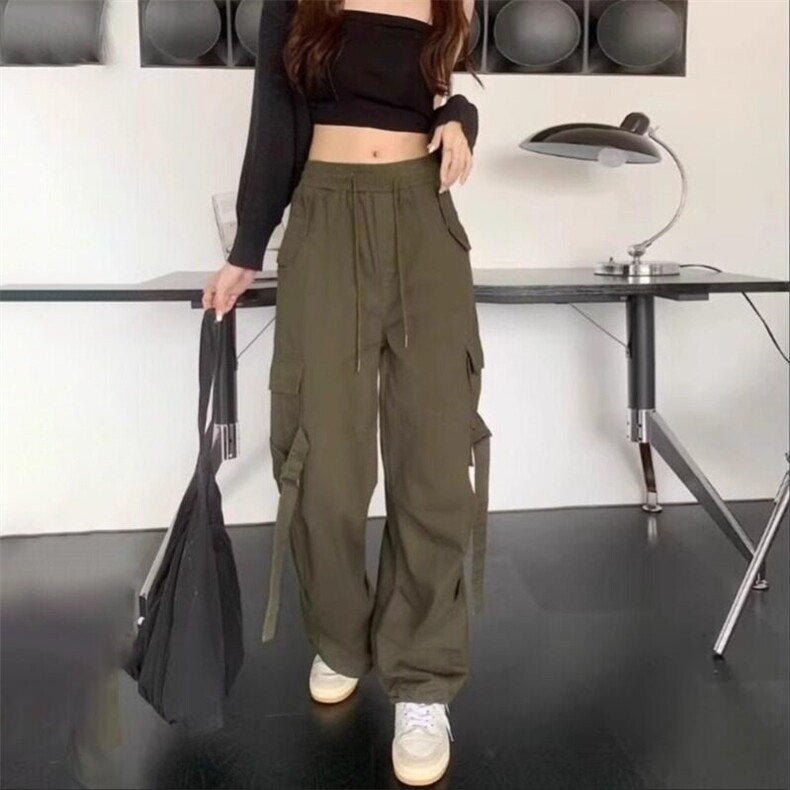 小个子工装裤女秋季休闲裤高腰宽松阔腿裤美式速干运动裤常规,男装休闲裤,星座506A