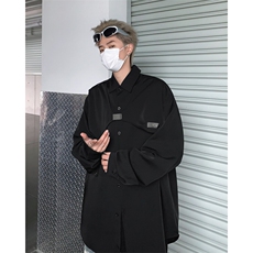 男装衬衫24春季潮牌男士叠穿宽松垂感长袖衬衣XZ514-2-202415-P78，男装衬衫，星座514-2(原B239)